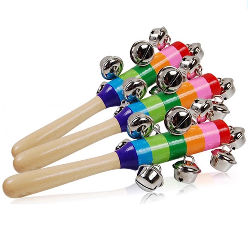 Kids Education Bell - 5 adet ahşap Jingle el Bells