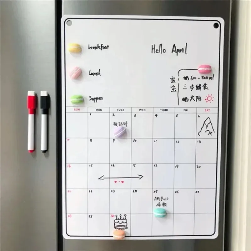 Magnetic Letter Board - Buzdolabı manyetik takvim kurulu aylık haftalık