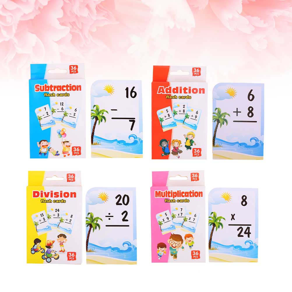 Kids Education Card - 4 Kutu Çocuk Matematik Çalışma Kartları