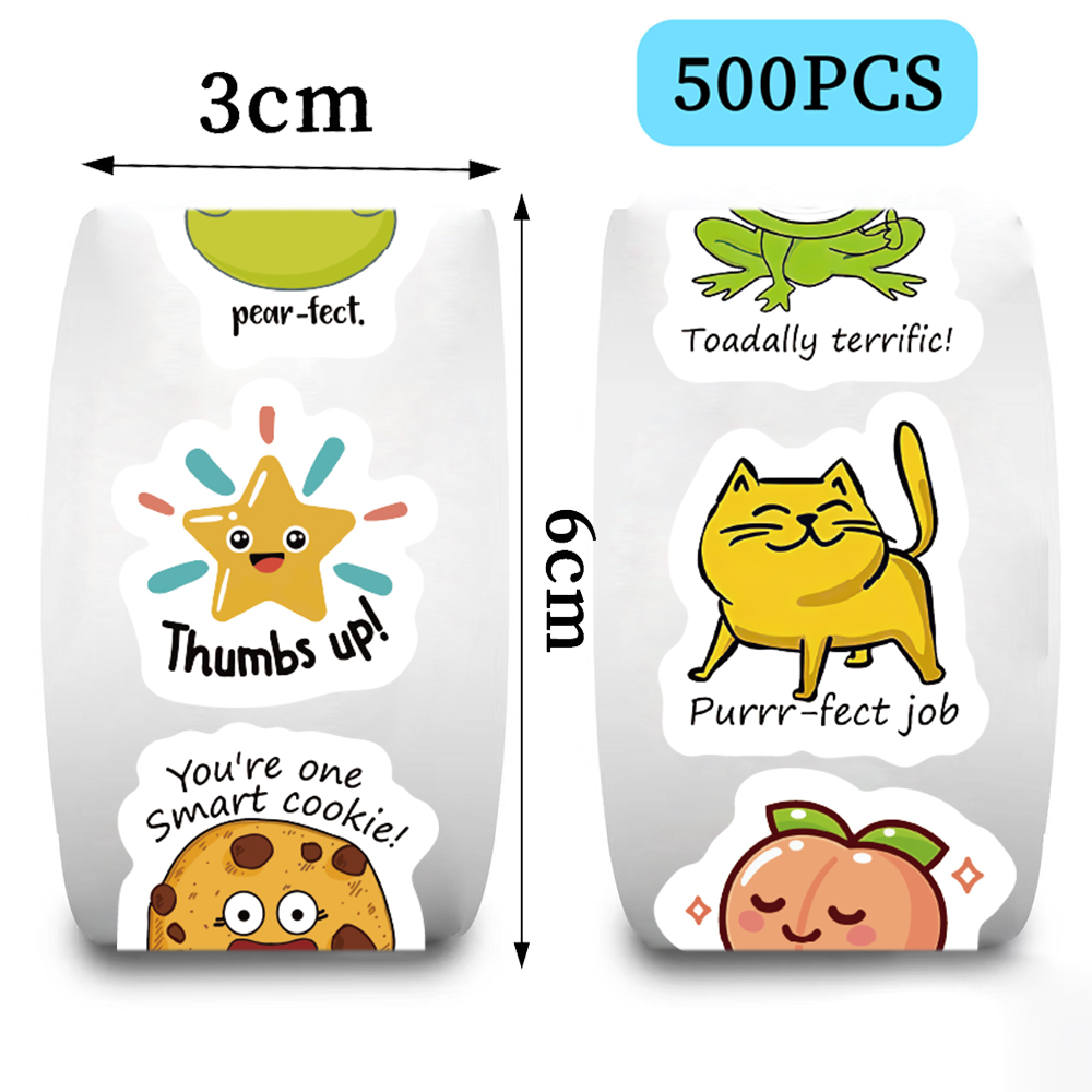 500 adet rulo Sevimli Çıkartma - Kids Education Motivation incelemesi ve fiyatı