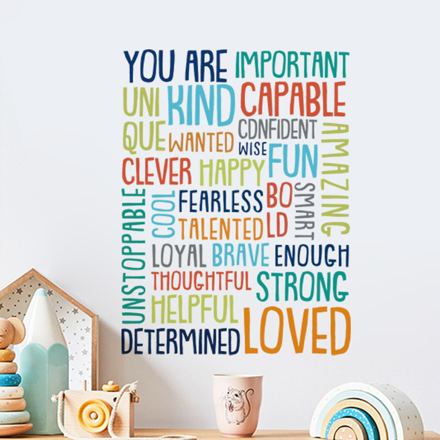Pozitif Çocuk Sınıf Duvar Resm - Kids Education Motivation incelemesi ve fiyatı