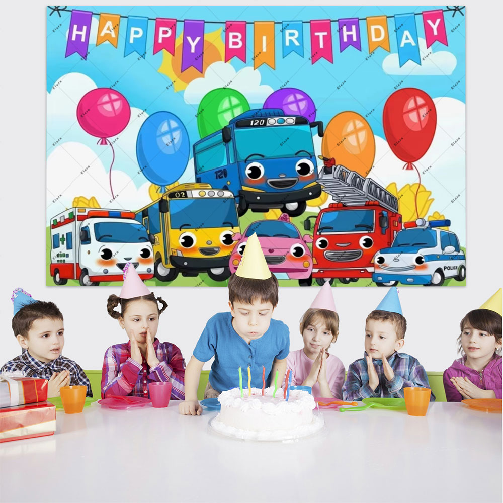 Karikatür Anime Küçük Otobüs Ç - Background For Kids Education incelemesi ve fiyatı
