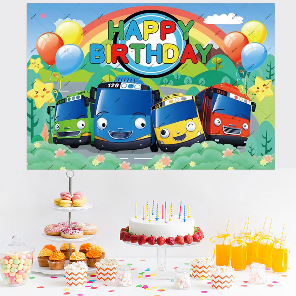Karikatür Anime Küçük Otobüs Ç - Background For Kids Education incelemesi ve fiyatı
