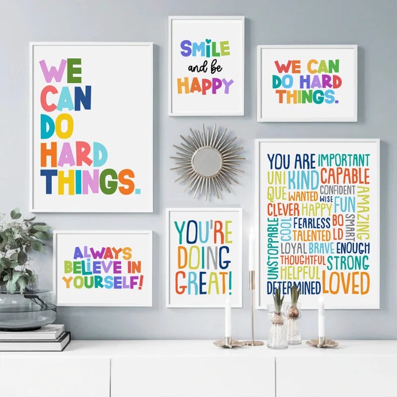Olumlu Çocuk Sınıfı Duvar Resm - Kids Education Motivation incelemesi ve fiyatı