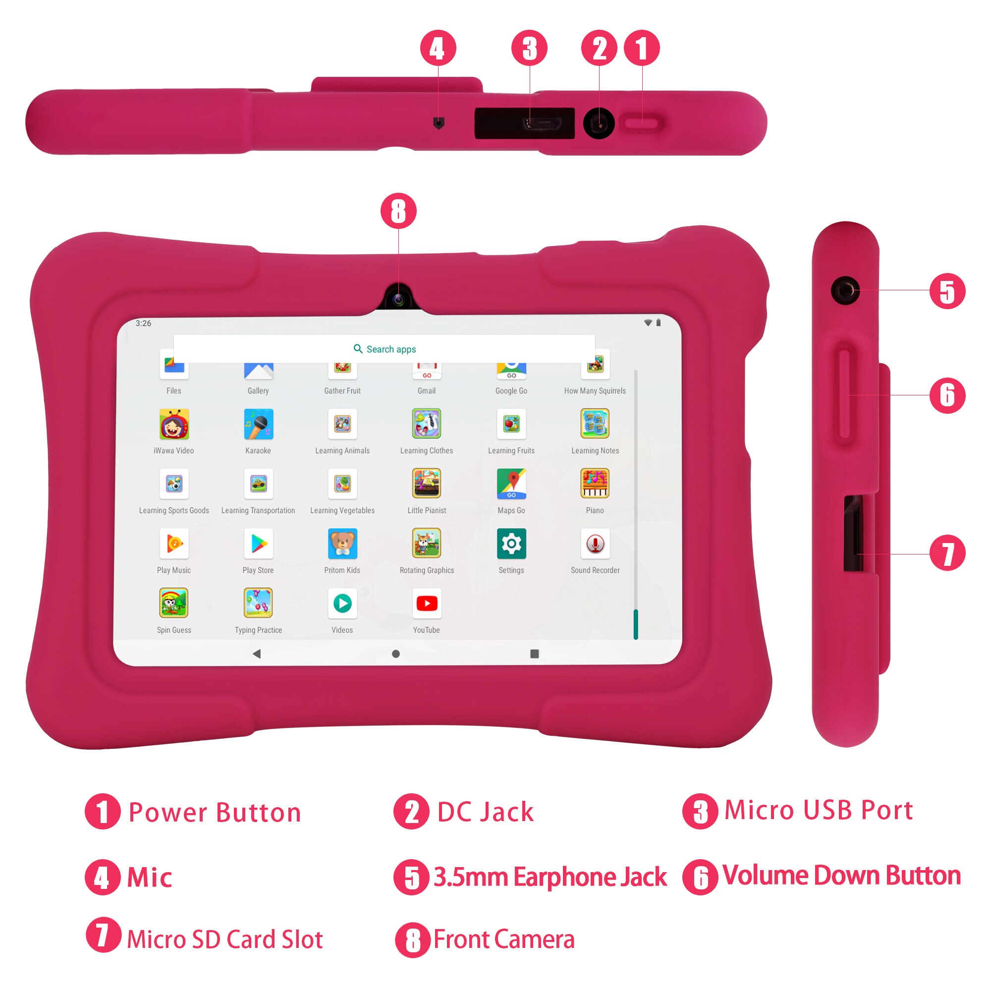 PRITOM 7 İnç Çocuk Tableti Dör - Kids Education Software For Pc incelemesi ve fiyatı