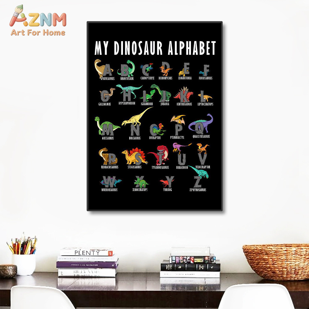 AZNM Dinozor Alfabe Tuval Duva - Background For Kids Education incelemesi ve fiyatı