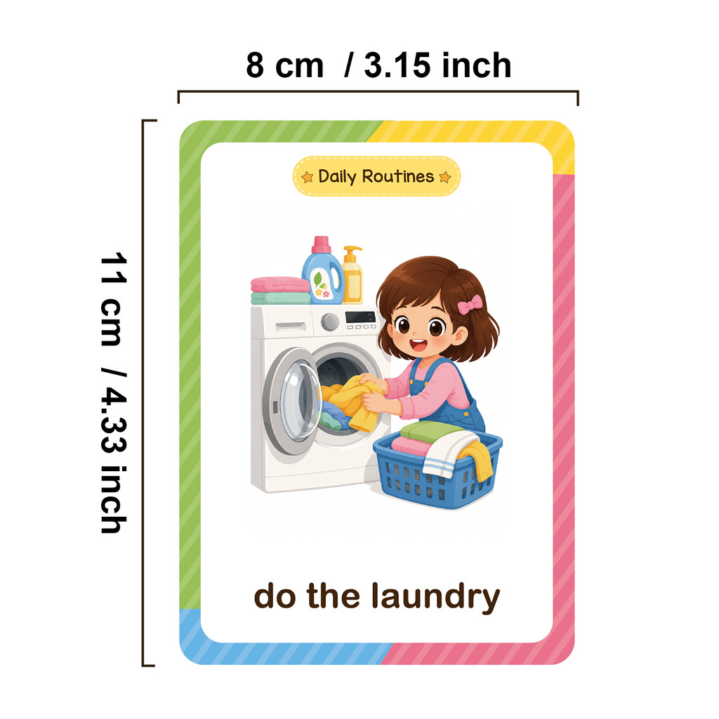 38 Kelime Günlük Rutinler Çocu - Kids Education Card incelemesi ve fiyatı